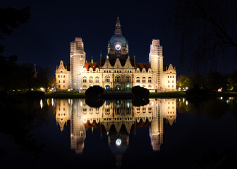 New Town Hall in Hanover at night