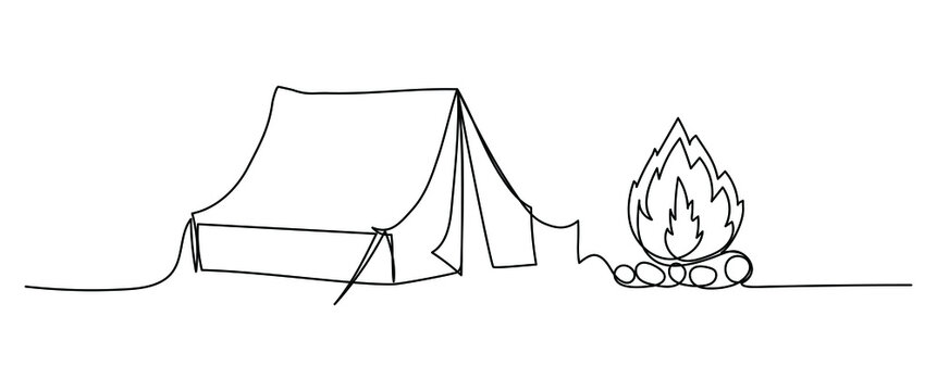 Drawing Camping Tent Sketch Style Stock Vector - Illustration of camp,  hiking: 285329082