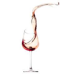 Glassof wine with splashes