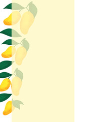 Summer Fruit Page Design Cover Template with Juicy Mango