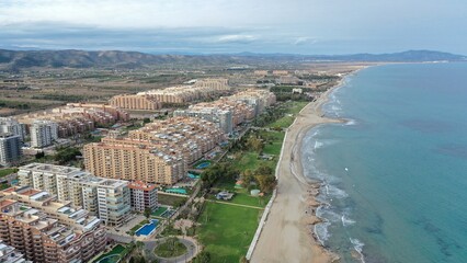 bord de mer à marina d'or, au nord de valencia en Espagne dans la commune d'Oropesa del mar	