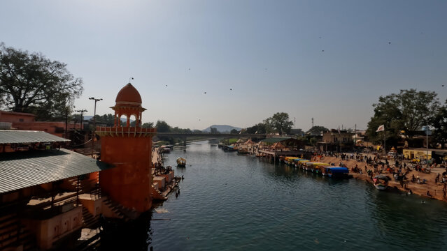 Ram Ghat, Chitrakoot, Uttar Pradesh; Holy place for Hindus where Lord Rama lived during 12 years of exile