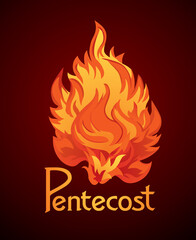 Pentecost sunday. Baptism with the Holy Spirit. Vector drawing icon