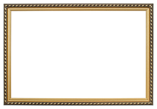 Openwork frame for picture or photo, element for decoration or design, isolated on white background