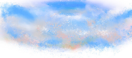 夏空の風景イラスト（青）