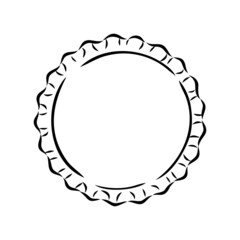 Bottle cap. Doodle style bottle cap vector