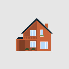 brown house, scheme, plan, vector
