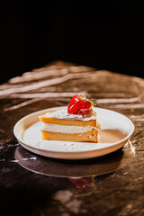 Strawberry Cheesecake prepared for the customer by the barista