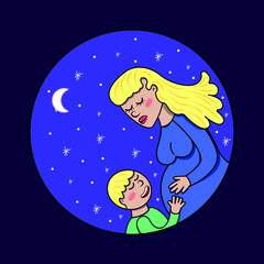 ni&ntilde;o abrazando a su mama