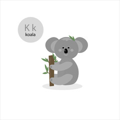 little koala on a branch .animal vector illustration