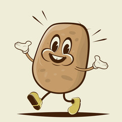 funny illustration of a walking cartoon potato - 502479489