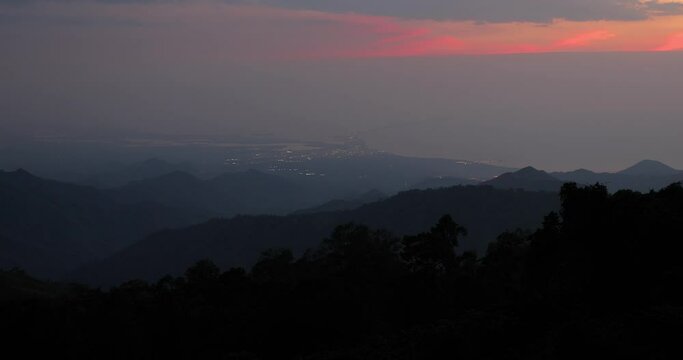 wilight landscape in Sierra Nevada de Santa Marta, heat haze distance