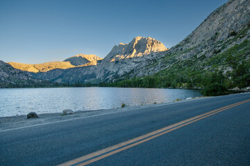 Scenic mountain lake road