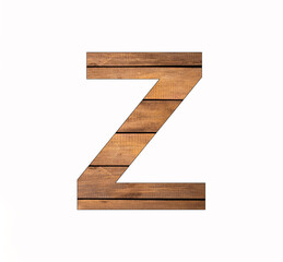 Capital letter Z - Rustic wooden boards with grooves