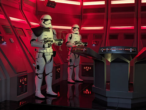 Stormtroopers in Rise of the Resistance Star Wars ride