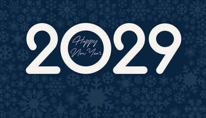 2029 Happy New Year in golden design, Holiday greeting card design.