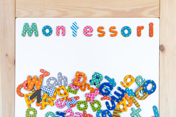 Montessori method text. Montessori is an educational model that emphasizes child-directed activity attempting to adapt the child's learning environment to their level of development