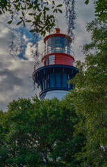 Vertical image of the St Augustine Lighthouse on Anastasia Island in Florida