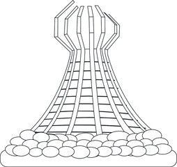 Halabja Monument line art vector