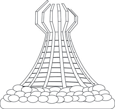 Halabja Monument line art vector