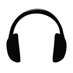 Headphone vector illustration, headphone silhouette