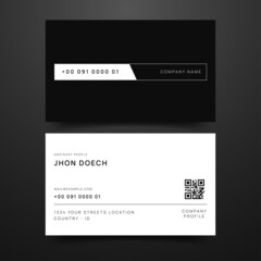 simple modern, gradient black and white business card template