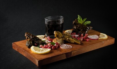 Yalanji meal from the middle east vine leaves