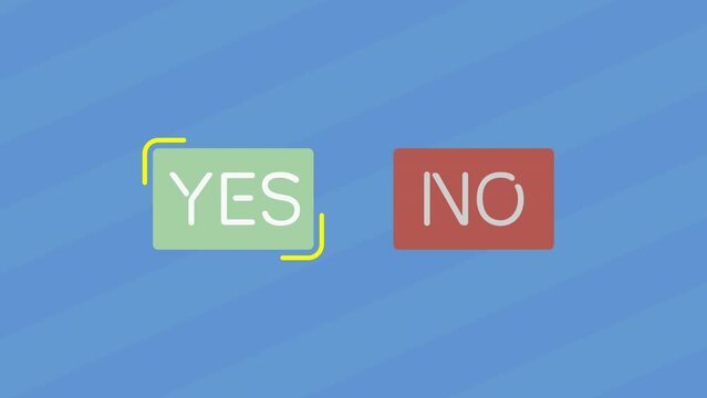 YES or NO を選択するアニメーション  "YES"