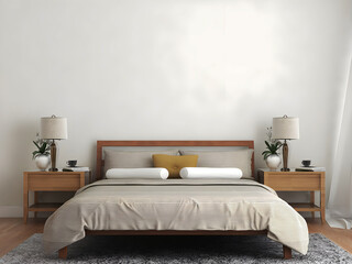 Old simple bed interior. 3d rendering. 3d illustration