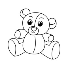 Teddy bear cartoon coloring page illustration vector. For kids coloring book.