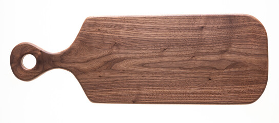 Handmade long walnut wood chopping board. Long wooden pallets.