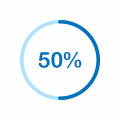 pie chart circle percentage diagram 50 percent (50%) for ui web and graphic design vector illustration