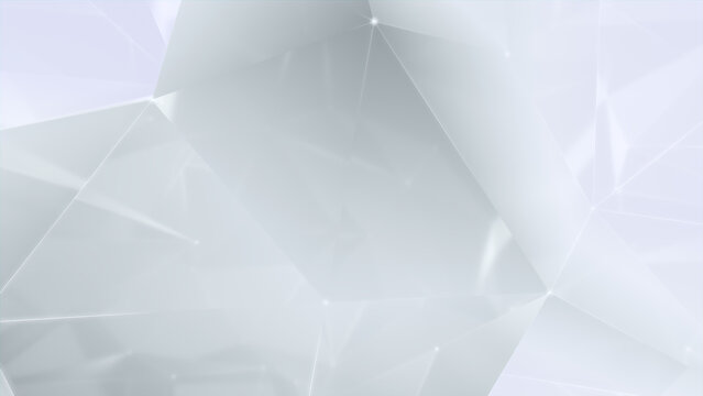 Artificial Intelligence, Quantum Computing Concept. White Tech Background. 3D Render.