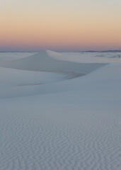 Fototapeta na wymiar Gypsum sand dunes of White Sands National Park at blue hour