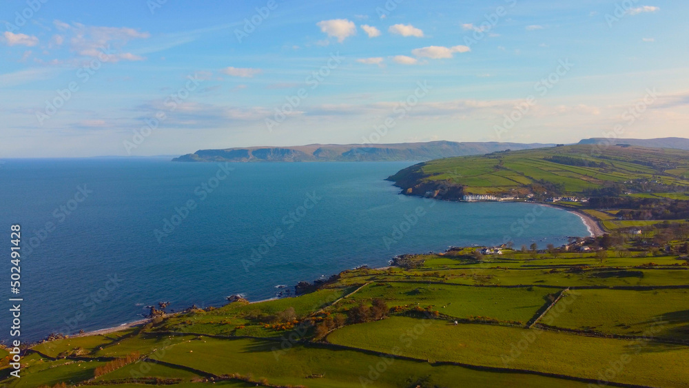 Wall mural The beautiful Causeway Coast in Northern Ireland - aerial view by drone