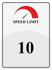 Vector illustration of isolated speed limit signboard.