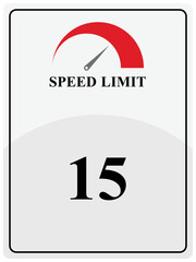 Vector illustration of isolated speed limit signboard.