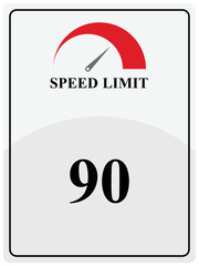 Vector illustration of isolated speed limit signboard.