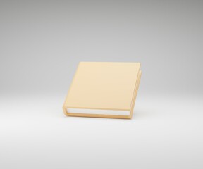 3D rendering , Blank  book hardcover mockup isolated on gray background.