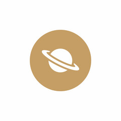 Saturn Planet Icon Vector in Circle Shape