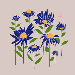 background with daisies