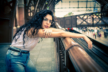 Young girl curled hair