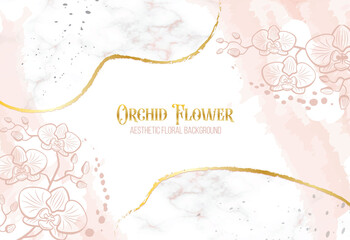 Fototapeta na wymiar Aesthetic Orchid Pastel Background Vector