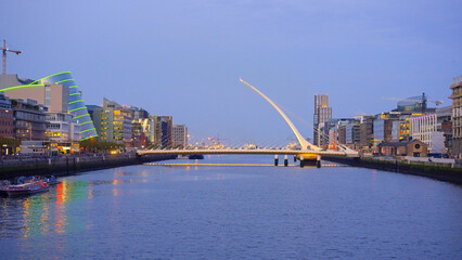 Fototapeta premium River Liffey in the city of Dublin - travel photograophy - Ireland travel photography