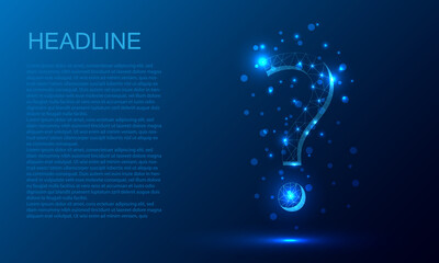 Abstract question mark. Low poly style design. Abstract geometric background.vecter illustration