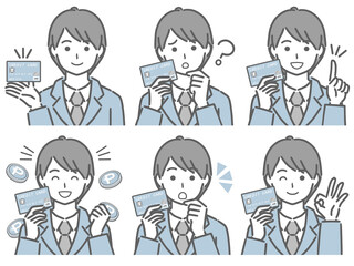 クレジットカードに関する色々　スーツの若い男性