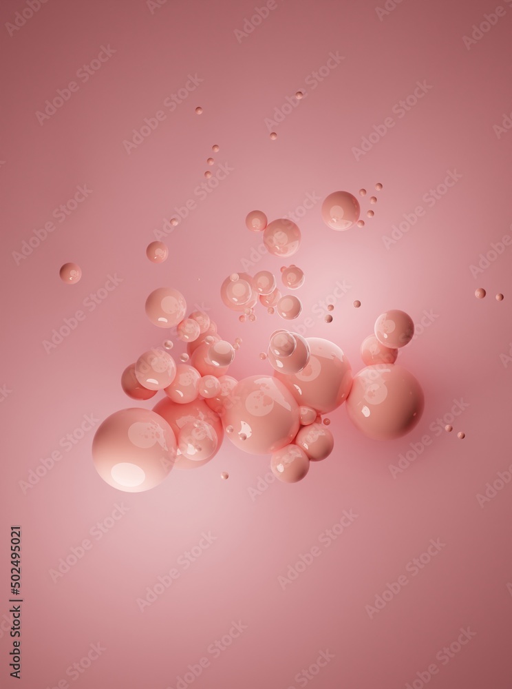 Aufkleber pink background wallpaper collection with glossy spheres.3d render image with texture ideal for mark