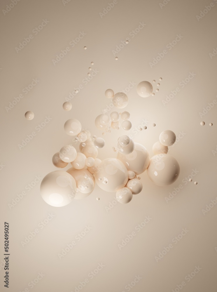 Aufkleber white background wallpaper collection with glossy spheres.3d render image with texture ideal for mar