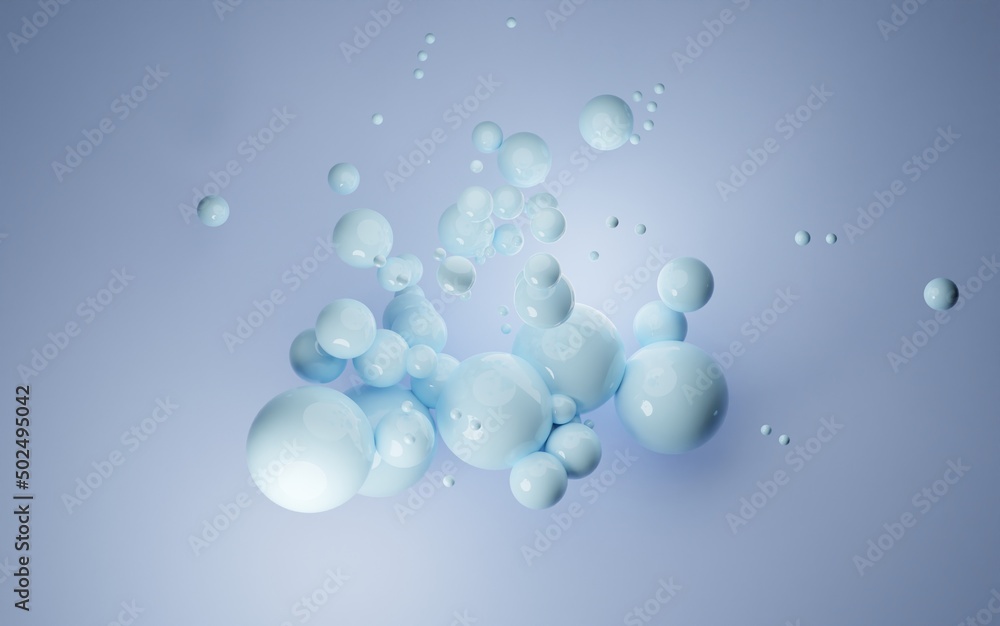 Aufkleber blue background wallpaper collection with glossy spheres.3d render image with texture ideal for mark