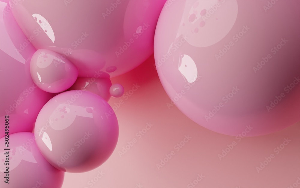 Aufkleber pink background wallpaper collection with glossy spheres.3d render image with texture ideal for mark